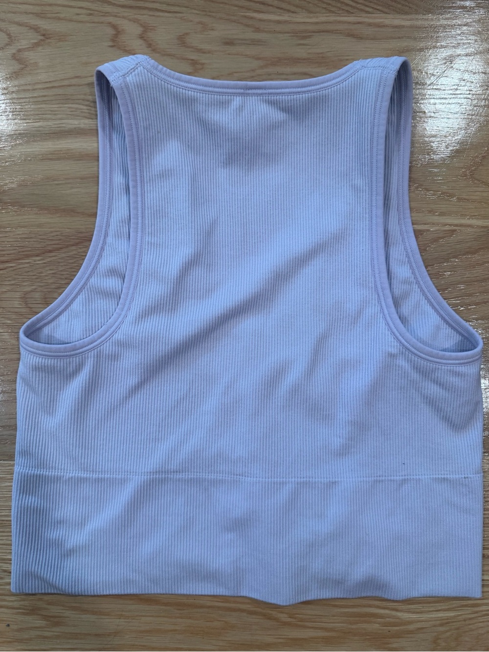 Athleta Ribbed Crop Tank Top Light Pink Built In Shelf Bra Athleisure Yoga Small - Picture 6 of 6